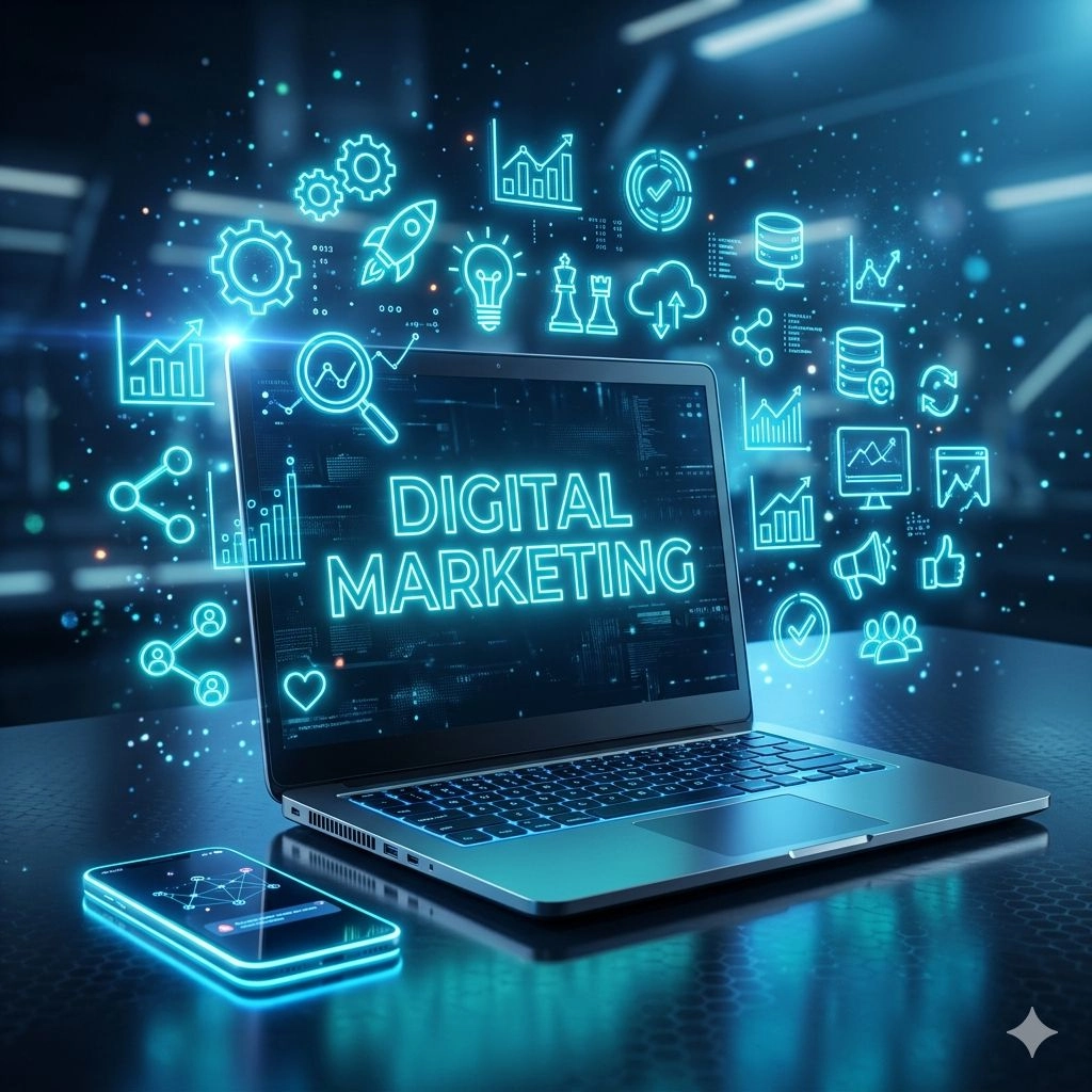 Digital marketing freelancer working on SEO and social media strategies.